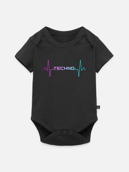 Techno Heartbeat - Body à manches courtes Premium Bébé - noir