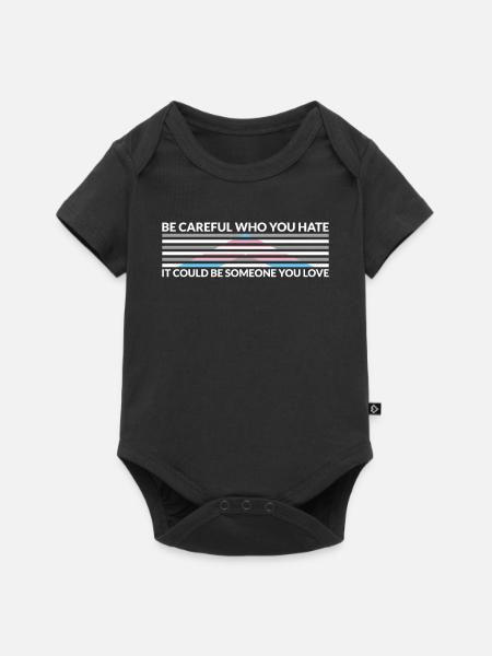 Vorsicht Wer Hasst - LGBTQ Trans Ally - Premium kortærmet baby-body - sort