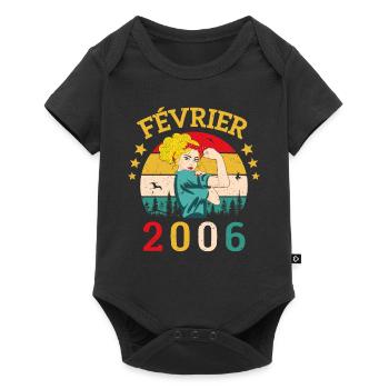 Février 2006 anniversaire idée cadeau vintage 2006 - Body à manches courtes Premium Bébé - noir - Devant