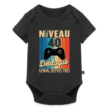 40 Ans 1983 Anniversaire Cadeau Citation Gamer - Body à manches courtes Premium Bébé - noir - Devant