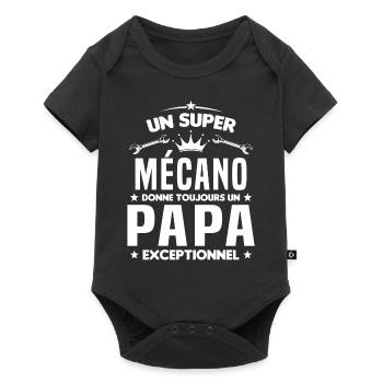 Mécano papa cadeau drôle fête des pères garagiste - Body à manches courtes Premium Bébé - noir - Devant