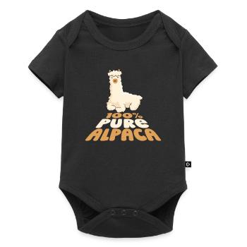 100% Pure Alpaca Llama Vicuna Guanaco Breeder - Baby Premium short-sleeve bodysuit - black - Front
