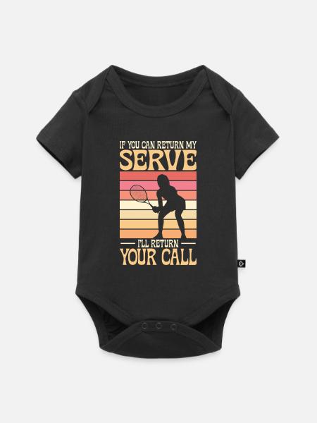 Tennis Tennisspieler Tennisschläger Tennisball - Premium kortærmet baby-body  - sort