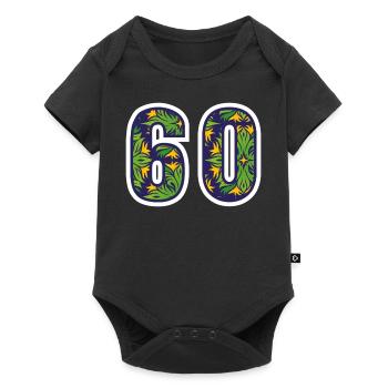60 Nombre Vert - Body à manches courtes Premium Bébé - noir - Devant
