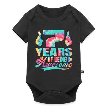 7th birthday or anniversary 7 years of being - Baby Premium short-sleeve bodysuit - black - Front