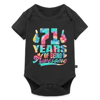 71e anniversaire ou anniversaire 71 ans d’existence - Body à manches courtes Premium Bébé - noir - Devant