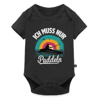 Kanu Kajak Ich muss nur Paddeln - Baby Premium Kurzarmbody - Schwarz - Vorne