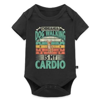 Chihuahua Dog Walking Is My Cardio Dog Lover Puppy - Baby Premium short-sleeve bodysuit - black - Front