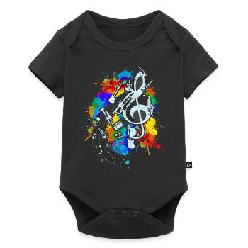 Violin keys Musical instruments Clef - Baby Premium short-sleeve bodysuit - black - Front