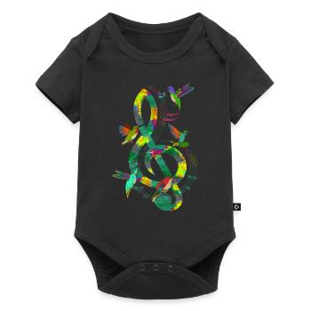 Music Gift Hummingbird Bird Clef - Baby Premium short-sleeve bodysuit - black - Front