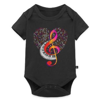 Keyboard Violin Clef Music Clef - Baby Premium short-sleeve bodysuit - black - Front