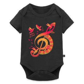 Clé de violon Musique Idée cadeau Clef - Body à manches courtes Premium Bébé - noir - Devant