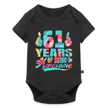 61st birthday or anniversary 61 years of being - Baby Premium short-sleeve bodysuit - black - Front