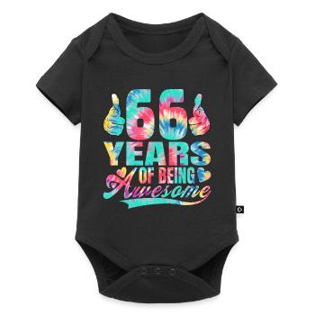 66th birthday or anniversary 66 years of being - Baby Premium short-sleeve bodysuit - black - Front