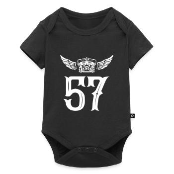 57 Couronne de numéro - Body à manches courtes Premium Bébé - noir - Devant