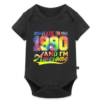 Made In 1990 And I Am Awesome Color Spectrum - Baby Premium short-sleeve bodysuit - black - Front