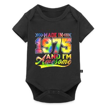 Fabriqué en 1975 et je suis un spectre de couleurs génial - Body à manches courtes Premium Bébé - noir - Devant