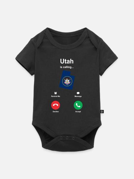 Utah - Baby Premium Kurzarmbody - Schwarz