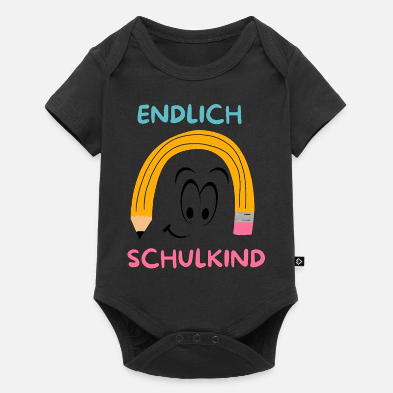 Endlich Schulkind - Baby Premium Kurzarmbody - Schwarz