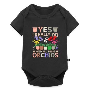 Orchid Lover Gift Women Florist - Baby Premium short-sleeve bodysuit - black - Front