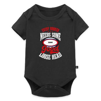 Rugby Hooker braucht guten losen Kopf - Baby Premium Kurzarmbody - Schwarz - Vorne