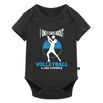 Volley-ball Volleyeurs Terrain de volley-ball - Body à manches courtes Premium Bébé - noir - Devant