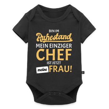 Frau Chef Rentner 2022 2023 - Baby Premium Kurzarmbody - Schwarz - Vorne