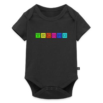 Techno - Baby Premium Kurzarmbody - Schwarz - Vorne