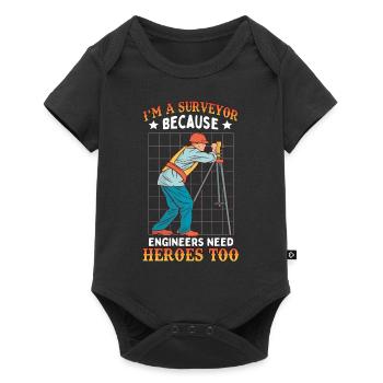 Citation de dessin animé Surveyor - Body à manches courtes Premium Bébé - noir - Devant
