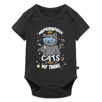 Microbiologiste Cat Lab Cartoon - Body à manches courtes Premium Bébé - noir - Devant