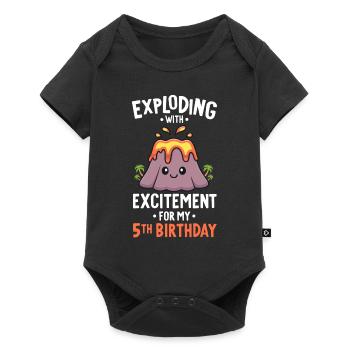 Volcano Geburtstagsparty 5. Geburtstag 5 Jahre alt - Baby Premium Kurzarmbody - Schwarz - Vorne