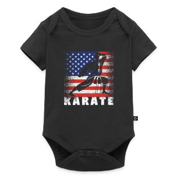 Drôle d’AMÉRICAIN Artistes Martiaux Patriotique Américain - Body à manches courtes Premium Bébé - noir - Devant