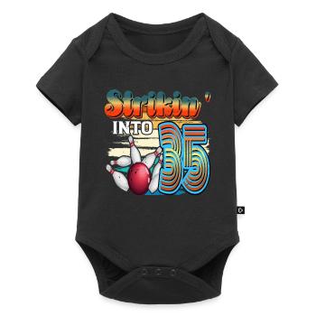 Strikin' Into 35 Bowling Bowler 35th Birthday - Baby Premium short-sleeve bodysuit - black - Front