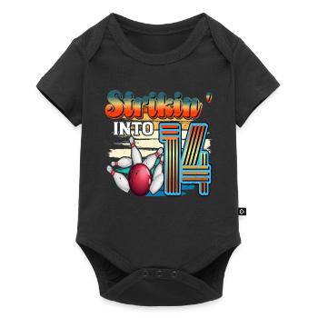 Strikin' Into 14 Bowling Bowler Celebration pour le 14. - Body à manches courtes Premium Bébé - noir - Devant