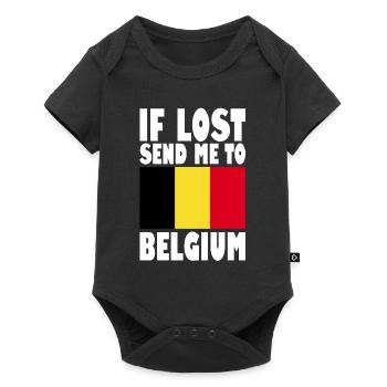 Belgium Flag Saying - Baby Premium short-sleeve bodysuit - black - Front