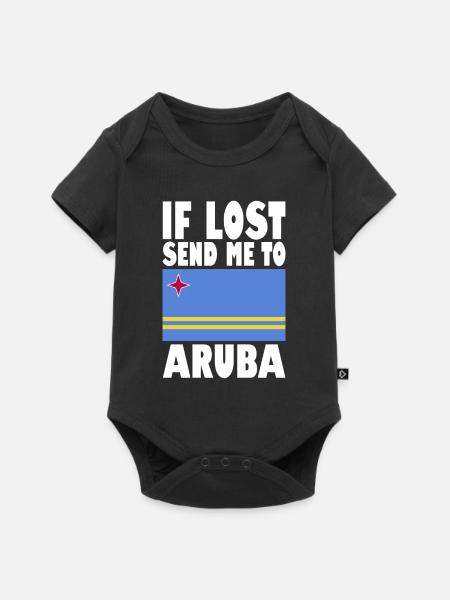 Aruba Flagge Spruch - Baby Premium Kurzarmbody - Schwarz