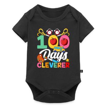 100 Days Clever Funny Sweet Sayings Équipe - Body à manches courtes Premium Bébé - noir - Devant