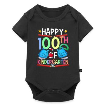 Happy 100 days in kindergarten 100 days - Baby Premium short-sleeve bodysuit - black - Front