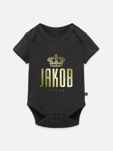 Jakob - Baby Premium Kurzarmbody - Schwarz