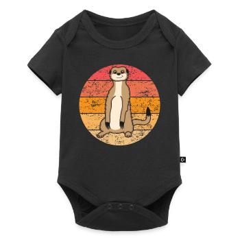 Meerkat Lover Retro Gift Funny Animals - Baby Premium short-sleeve bodysuit - black - Front