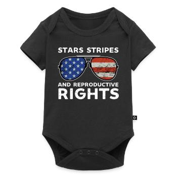stars rayures droits reproductifs pro choix - Body à manches courtes Premium Bébé - noir - Devant