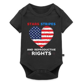 stars rayures droits reproductifs pro choix - Body à manches courtes Premium Bébé - noir - Devant