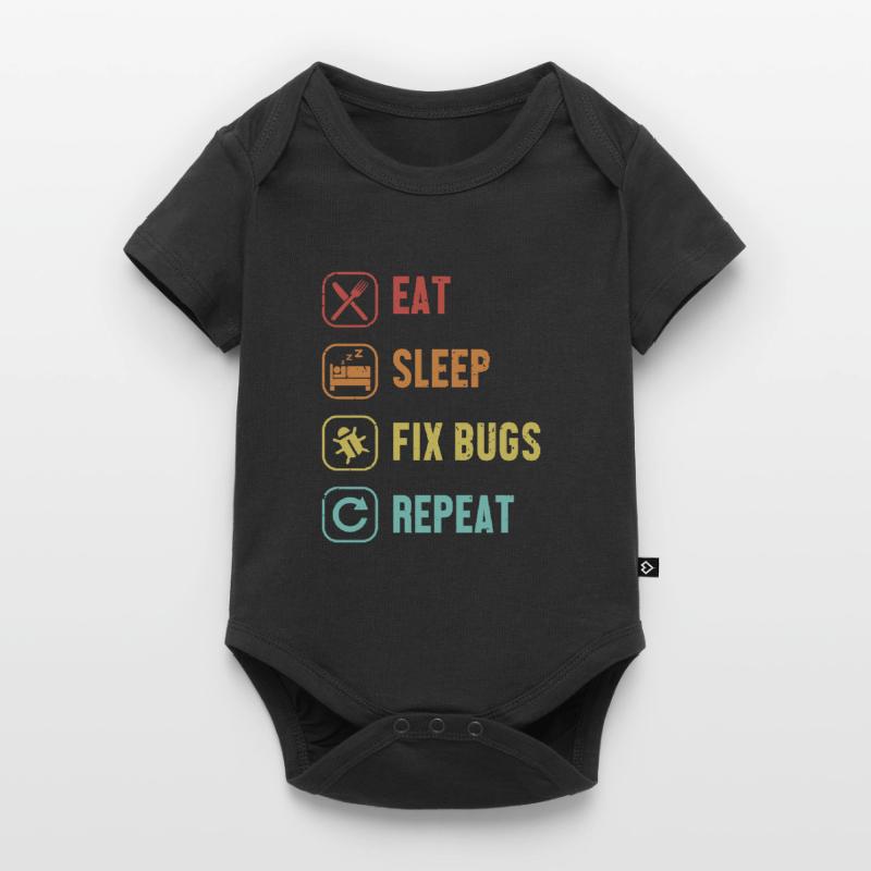 Eat Sleep Fix Bugs Repeat Developer Coder Baby Premium Kurzarmbody