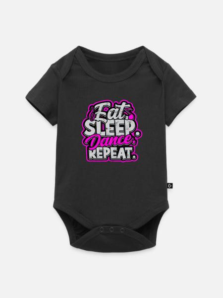 Iss Schlaf Tanz Wiederholung - Salsa - Baby Premium Kurzarmbody - Schwarz