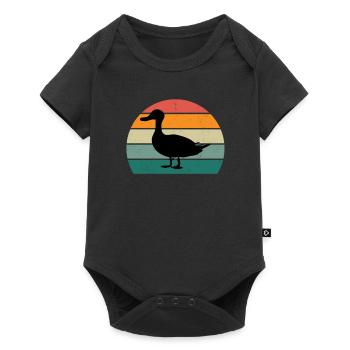 Oies Oiseaux Noël Oie Mouches Oiseaux Oie Oie - Body à manches courtes Premium Bébé - noir - Devant