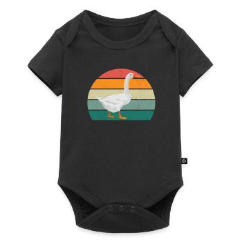 Oies Oiseaux Noël Oie Mouches Oiseaux Oie Oie - Body à manches courtes Premium Bébé - noir - Devant