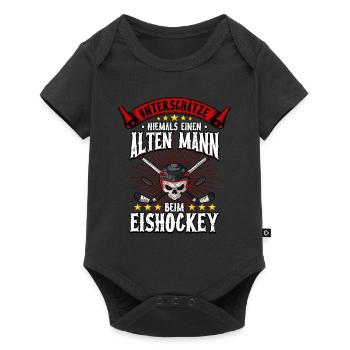 Eishockey Männer - Baby Premium Kurzarmbody - Schwarz - Vorne