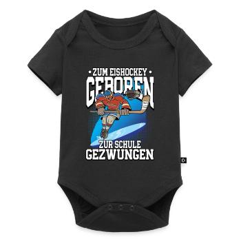 Zum Eishockey geboren Eishockey - Baby Premium Kurzarmbody - Schwarz - Vorne