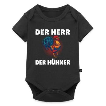 Der Herr der Hühner Hühnerwirt Landwirtschaft Outf - Baby Premium Kurzarmbody - Schwarz - Vorne