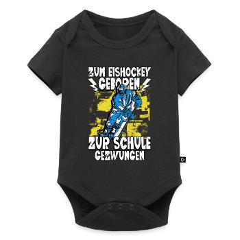 Zum Eishockey geboren Eishockey - Baby Premium Kurzarmbody - Schwarz - Vorne